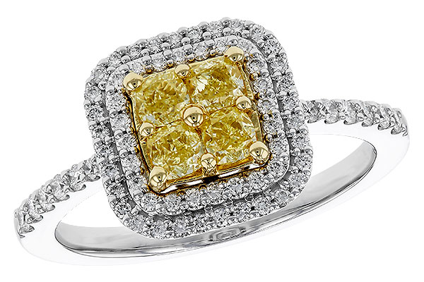 K284-03850: LDS RG .52 FANCY YELLOW DIAMONDS .85 TW